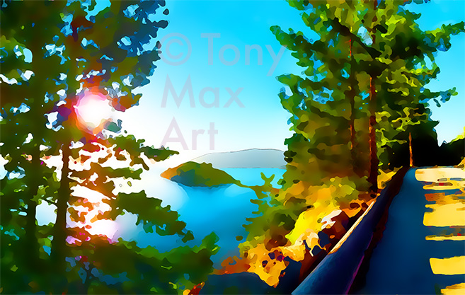 "Approaching Whytecliff" – West Vancouver art by artist Tony Max