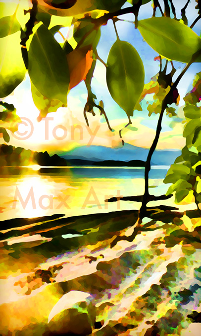 "Arbutus Foliage – Montague Harbour" - Southern Gulf Islands art by artist Tony Max