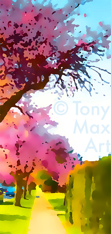 "Cherry Blossoms (Vertical) – Vancouver art prints by artist Tony Max