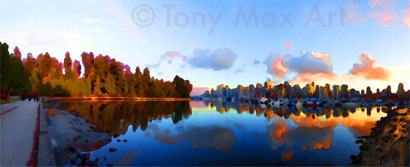 Coal Harbour – Expansive Sunset - Vancouver art by artist Tony Max