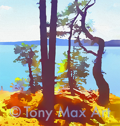 "Coastal Vista 1 – Close-up Short" – British Columbia art by painter Tony Max