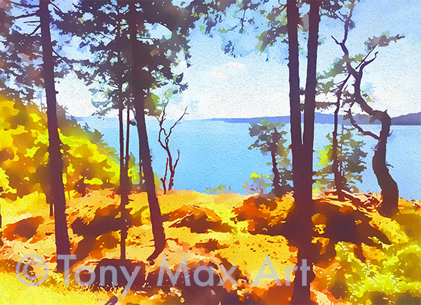 "Coastal Vista 1 – Horizontal" – art of British Columbia by painter Tony Max