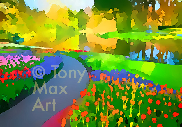 "Garden 2" - garden paintings by Tony Max painter