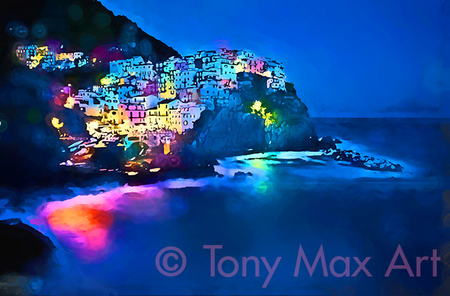 "Italy Coast 1 – Horizontal" – European art by artist Tony Max