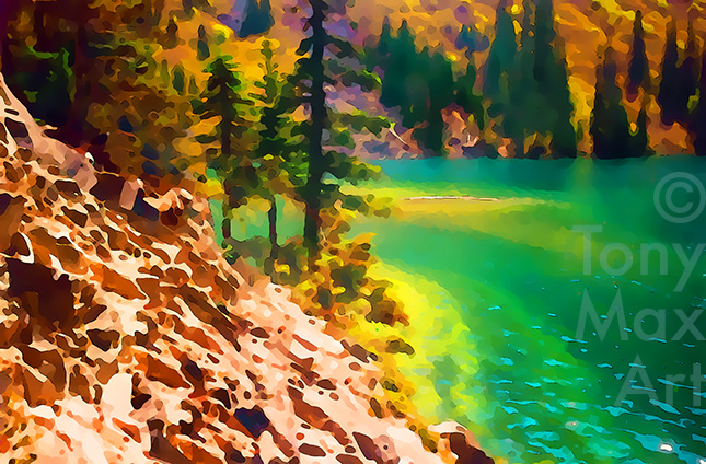 "Lindeman Lake – Rock Trail" – Fraser Vallery art by artist Tony Max