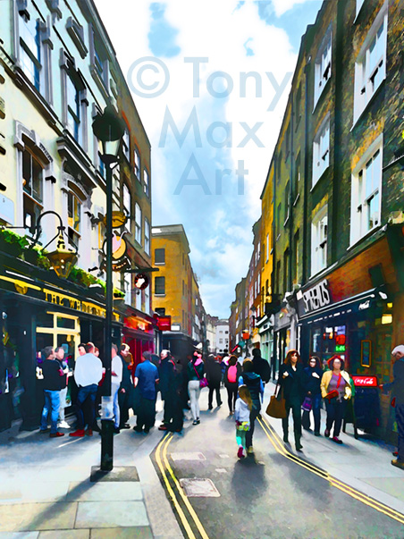 "London – Sun on New Row" - London art prints by artist Tony Max