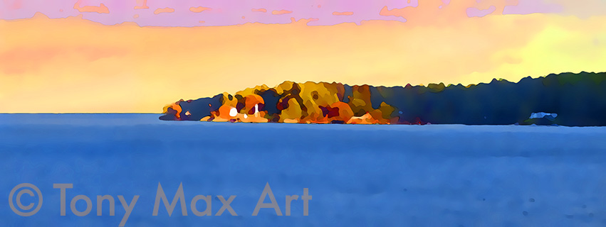 x"Mayne Island Sunset" -  British Columbia prints by artist Tony Max