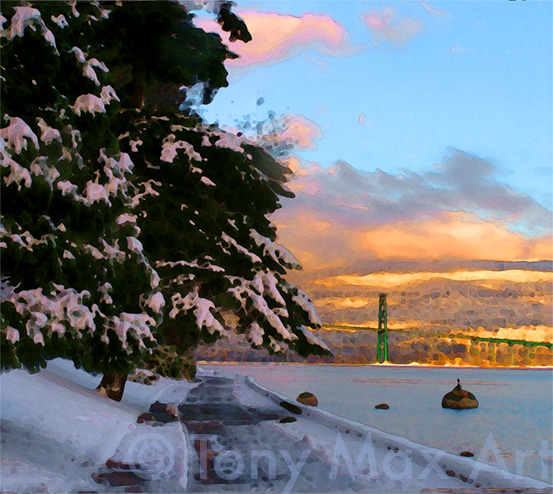 Mermaid and Lions Gate  - Vancouver Art Prints by Tony Max