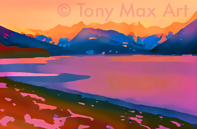 "Mountain 103" – contemporary landscape paintings by painter artist Tony Max