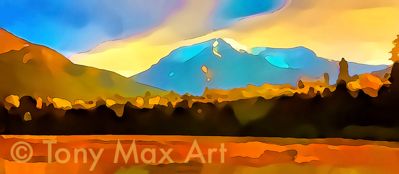 Mountain 95l" – Canadian mountain paintings by Tony Max artist