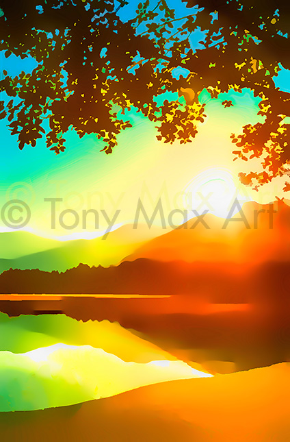 "Mountain Grandeur 10" - mountain paintings by painter Tony Max