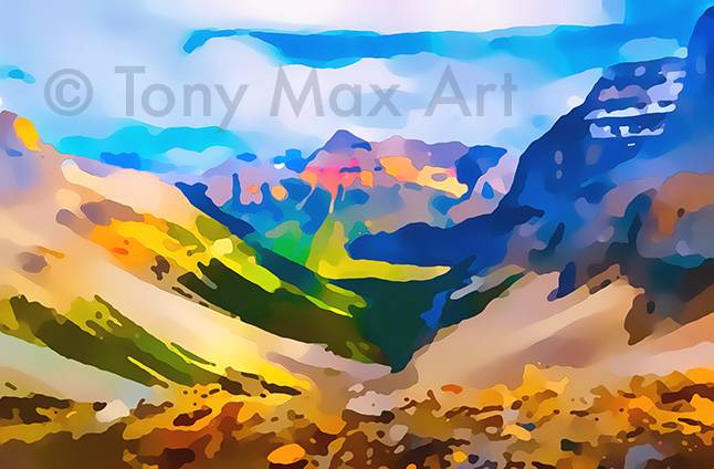 "Mountain Grandeur 81" – B. C. landscape paintings by artist Tony Max