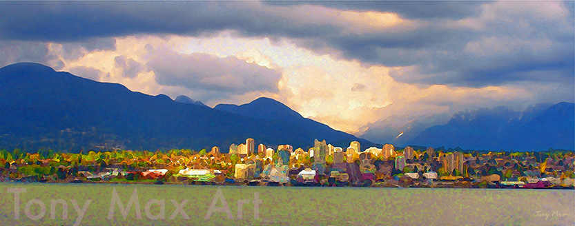 North Van - Sky Light  - Vancouver art prints by artist Tony Max
