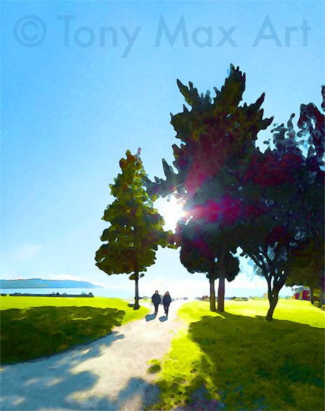 Walk by the Ocean – West Vancouver art by artist Tony Max