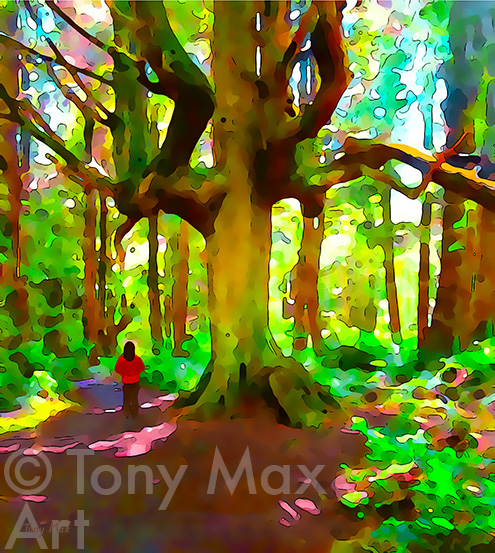 "Walk in the Woods" - Pacific Northwest art prints by artist Tony Max