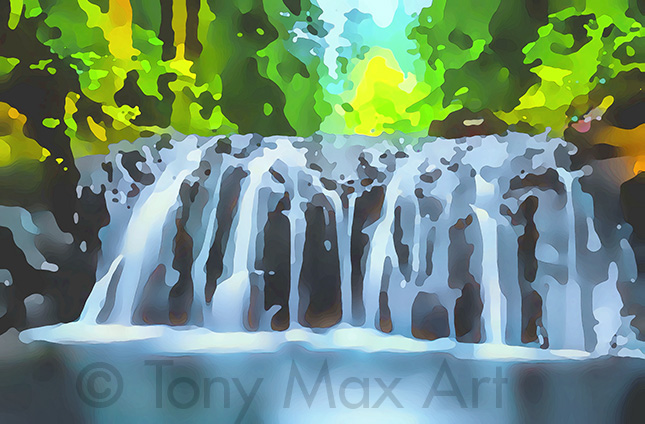 "Waterfall 4" – British Columbia landscape art by painter Tony Max