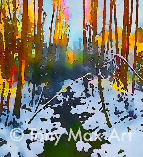 Winter Creek 2 – Slightly Vertical" - B. C. art by Canada's best fine artist: Tony Max.