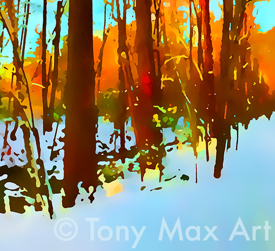 "Winter Creek 3 – Close-up" – British Columbia art by painter Tony Max
