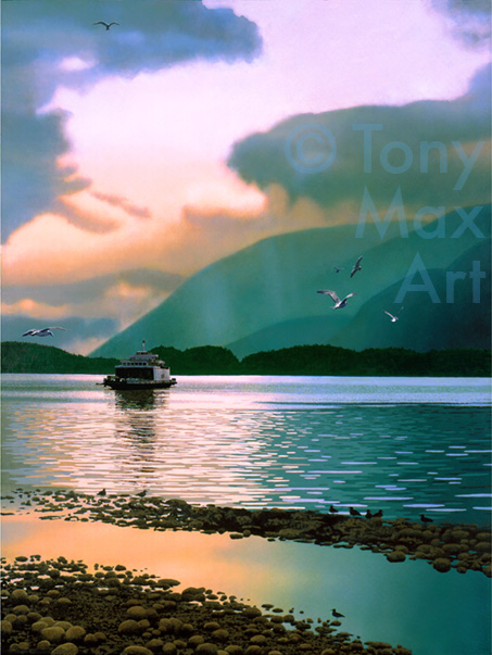 "Parting of the Storm" - British Columbia coast art prints by Canadian artist Tony Max
