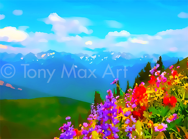 "Alpine Flowers" –  British Columbia art by artist Tony Max