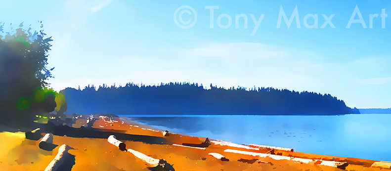 "Ambleside Beach – Close-up Long" – British Columbia art by painter Tony Max