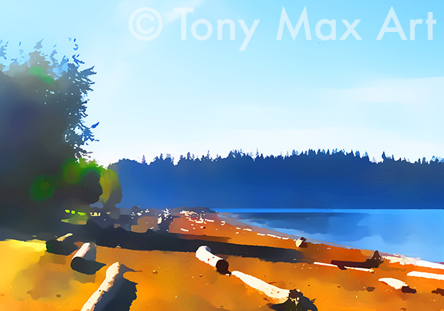 "Ambleside Beach – Close-up Short" – Vancouver art by artist painter Tony Max