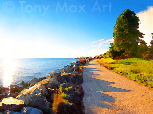 Vancouver Art – Ambleside Sunny Walk by Tony Max