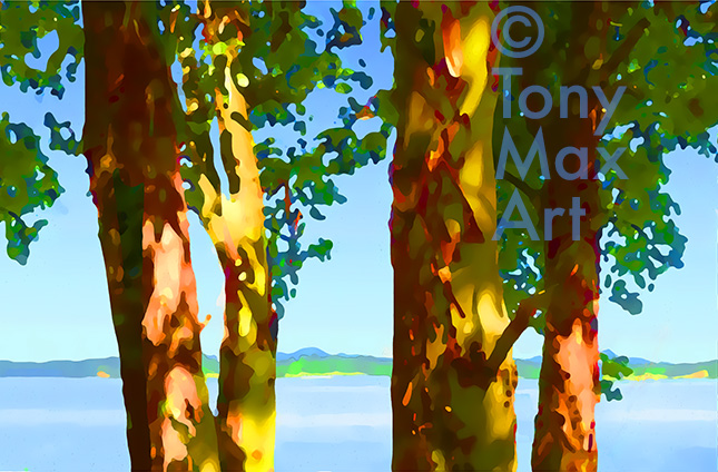 "Arbutus on a Clear Day (Center)"  - B. C. art by artist Tony Max