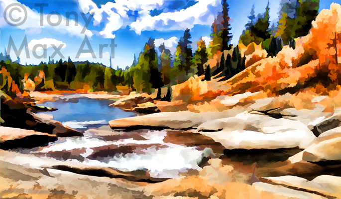 "Backcountry" – Canadian wilderness art by artist Tony Max