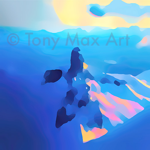 "Black Tusk 4 – Square" – Black Tusk mountain paintings by artist Tony Max