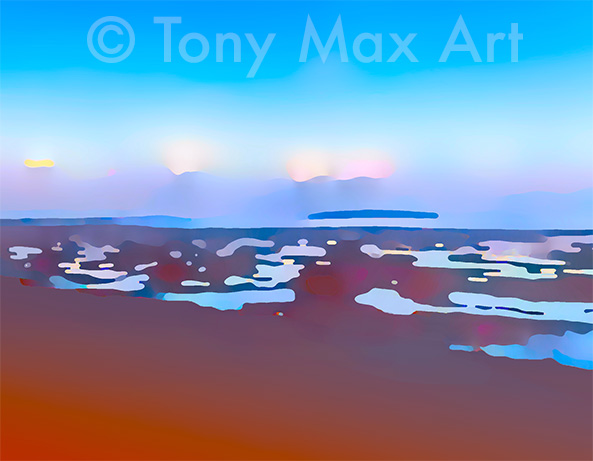 "Boundary Bay – Smooth Sand – Horizontal" – art of British Columbia by painter Tony Max