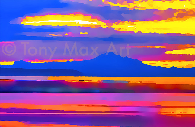 "Boundary Bay Sunrise – Closeup 2" – British Columbia.paintings by artist Tony Max