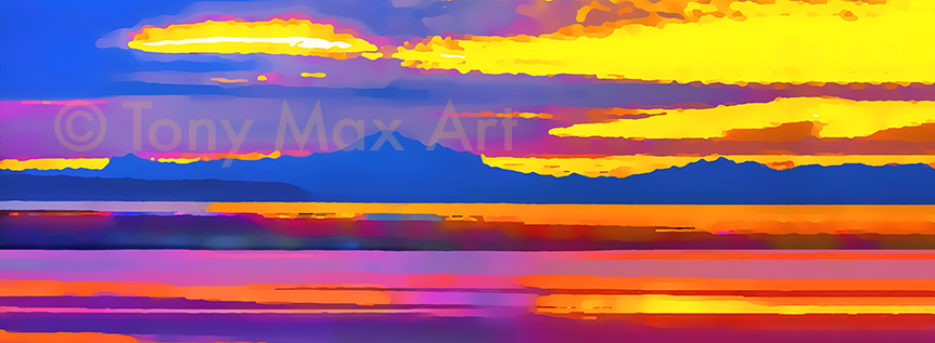 "Boundary Bay Sunrise – Panormaa 3 -  Vancouver art prints by renowned artist Tony Max