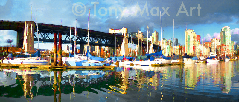 Calm Water - Burrard Bridge - Vancouver art prints by Artist Tony Max