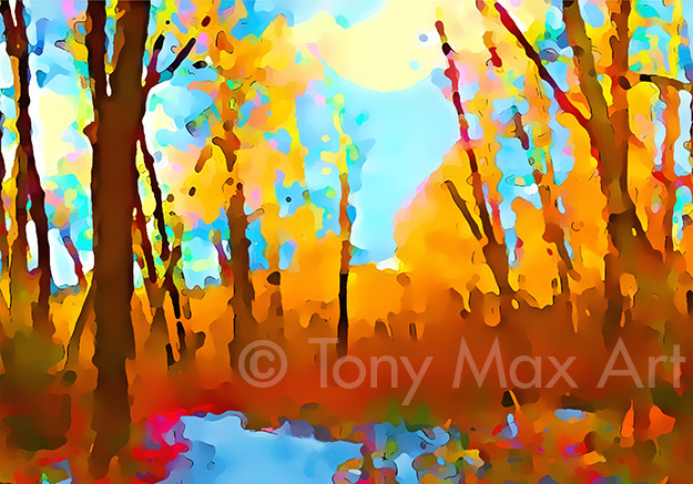 Canadian Winter Trail" - Contemporary Canadian landscape paintings by painter Tony Max