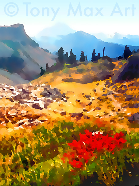 "Chain Lakes Trail – Alpine Flowers" by artist Tony Max