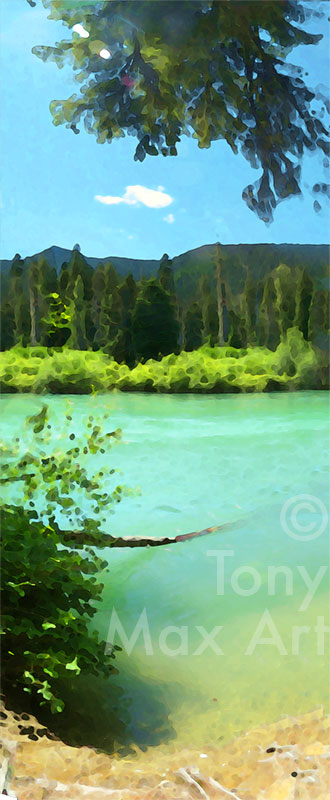 Cheakamus Lake – Serene Green - paintings of BC by Tony Max
