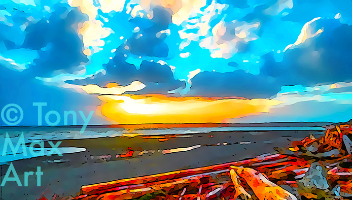 "Coastal Vista 113 – BC coast art by painter Tony Max