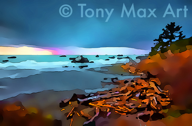 "Coastal Vista 115 – BC coastal art by painter Tony Max