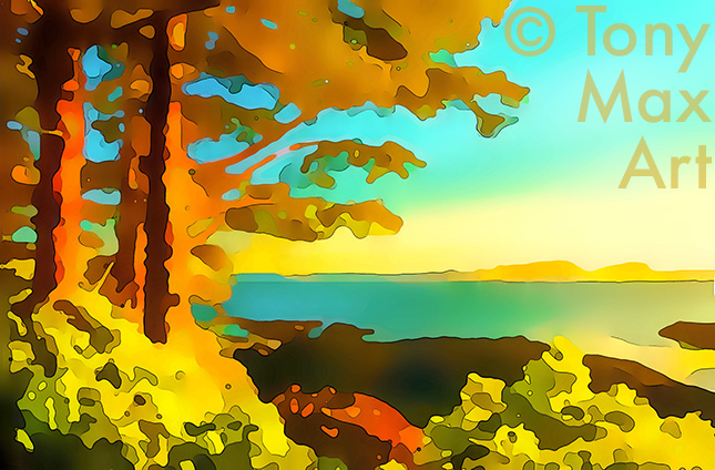 "Coastal Vista 13" &ndash; BC coastal paintings by painter Tony Max