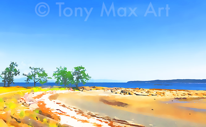 "Coastal Vista 3 – Panorama" -  Canadian landscape art by painter Tony Max