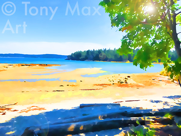 "Coastal Vista 4 – With Sun' -  British Columbia art by artist Tony Max