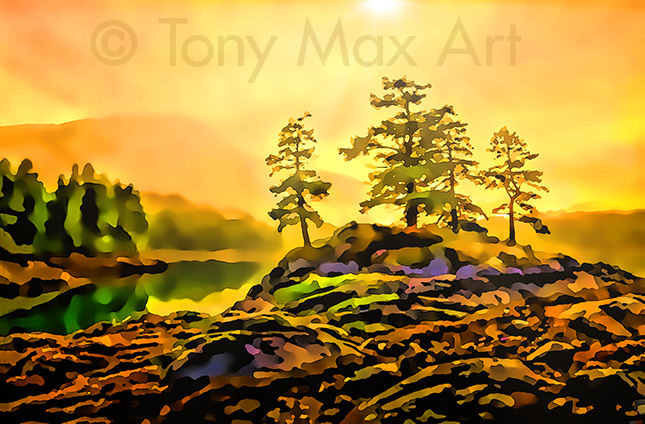 "Coastal Vista 45" – Canadian contemporary landscape art by painter artist Tony Max