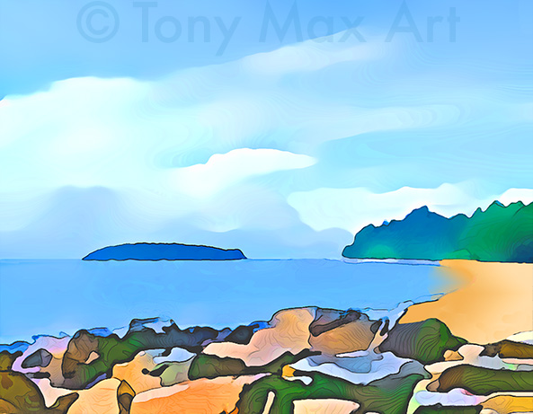 "Coastal Vista 6 – Detail – Horizontal" -  B. C. art by landscape artist Tony Max