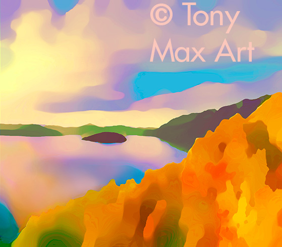 "Coastal Vista 78" –  B. C. coastal art by artist Tony Max