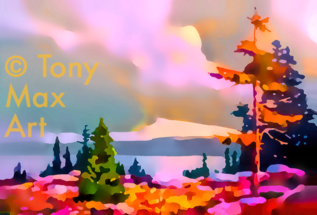 "Coastal Vista 88 – Overview"  - British Columbia paintings by artist Tony Max