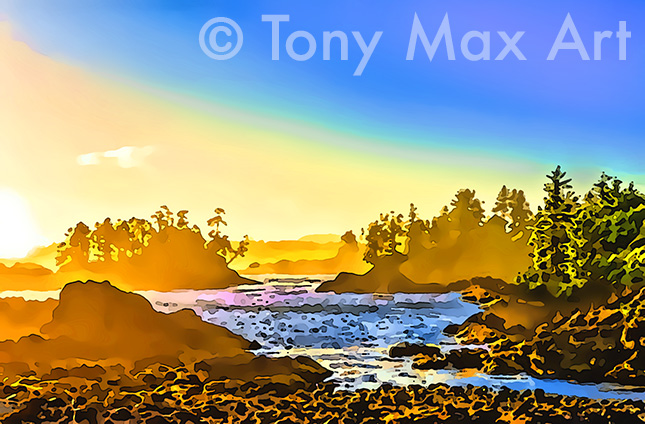 "Coastal Vista 95" – BC marine art prints by painter Tony Max