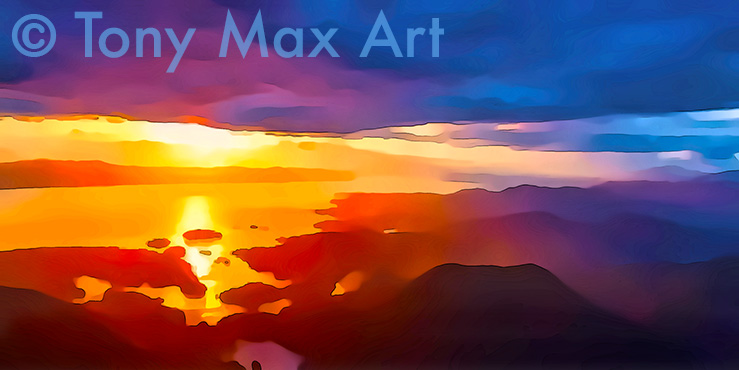 "Coastal Vista 98" - BC art prints by artist Tony Max