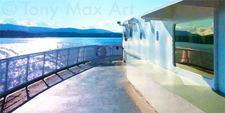 Coastal Wayfarer - Aboard a BC Ferry  - BC Art Prints by artist Tony Max