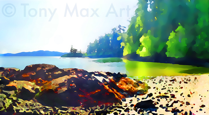 "Colorful Cove in May – Short" – British Columbia art by Tony Max